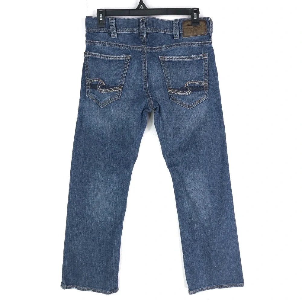 Silver Jeans Co Zac Men 32x30 Relaxed Straight Red Line Selvedge Denim M4408